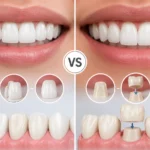 Veneers compared with crowns